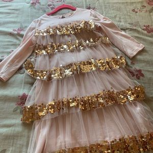 Crewcuts formal dress size 8 sequin and tulle .worn like 2 times .